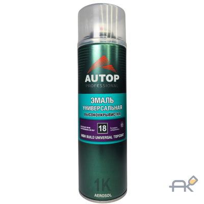 Аэрозоль AUTOP (N18) эмаль HIGH BUILDчёрный блеск 650мл